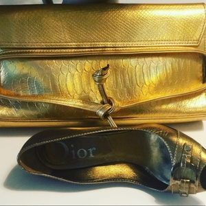 New 🔥Vintage GOLDEN leather Clutch handcrafted